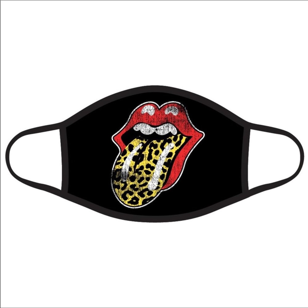 Rocker Lips & Leopard Print Tongue Face Mask.
